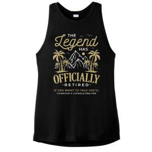 The Legend Has Retired Consulting Fee Veteran Consultant Ladies PosiCharge Tri-Blend Wicking Tank