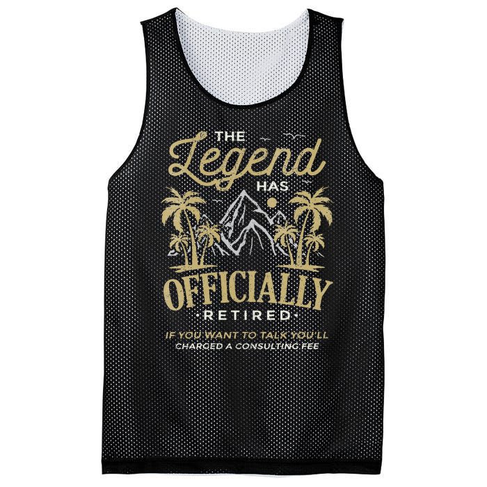 The Legend Has Retired Consulting Fee Veteran Consultant Mesh Reversible Basketball Jersey Tank