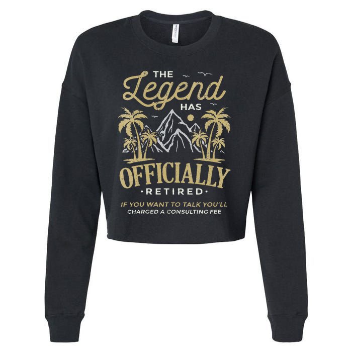 The Legend Has Retired Consulting Fee Veteran Consultant Cropped Pullover Crew