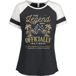 The Legend Has Retired Consulting Fee Veteran Consultant Enza Ladies Jersey Colorblock Tee