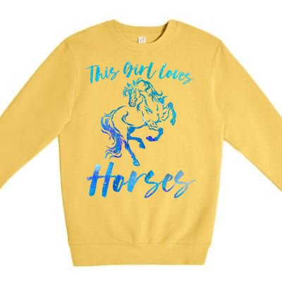 This Loves Horses Equestrian Rider Horseback Riding Mom Gift Premium Crewneck Sweatshirt