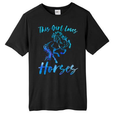 This Loves Horses Equestrian Rider Horseback Riding Mom Gift Tall Fusion ChromaSoft Performance T-Shirt