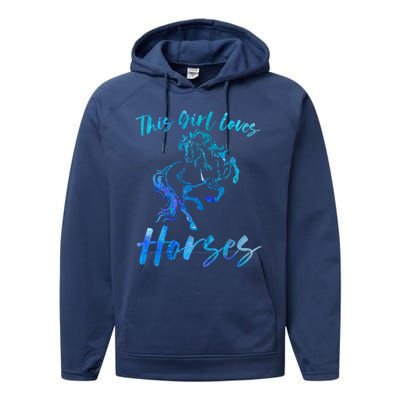 This Loves Horses Equestrian Rider Horseback Riding Mom Gift Performance Fleece Hoodie