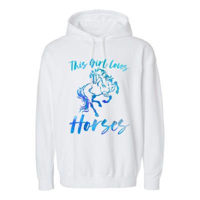 This Loves Horses Equestrian Rider Horseback Riding Mom Gift Garment-Dyed Fleece Hoodie