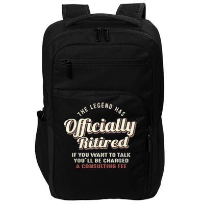 The Legend Has Officially Retired Tee Funny Retirement Impact Tech Backpack