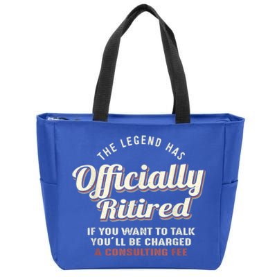 The Legend Has Officially Retired Tee Funny Retirement Zip Tote Bag