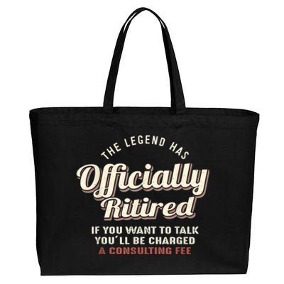 The Legend Has Officially Retired Tee Funny Retirement Cotton Canvas Jumbo Tote