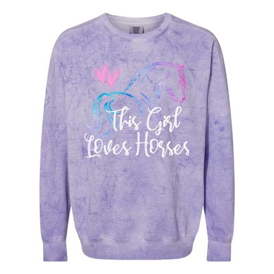 This Loves Horses Horseback Riding Equestrian Rider Mom Great Gift Colorblast Crewneck Sweatshirt