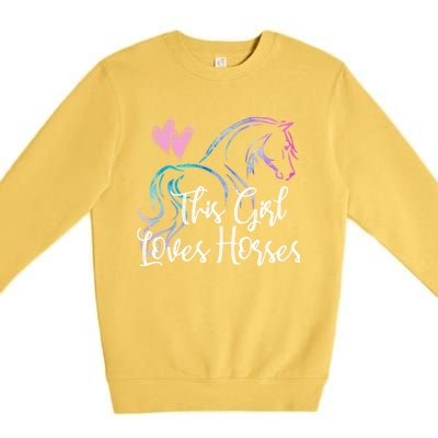 This Loves Horses Horseback Riding Equestrian Rider Mom Great Gift Premium Crewneck Sweatshirt