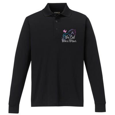 This Loves Horses Horseback Riding Equestrian Rider Mom Great Gift Performance Long Sleeve Polo