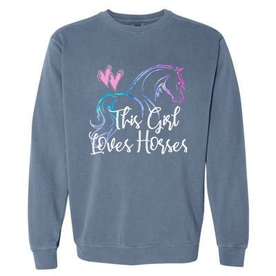 This Loves Horses Horseback Riding Equestrian Rider Mom Great Gift Garment-Dyed Sweatshirt