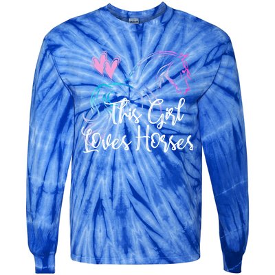 This Loves Horses Horseback Riding Equestrian Rider Mom Great Gift Tie-Dye Long Sleeve Shirt