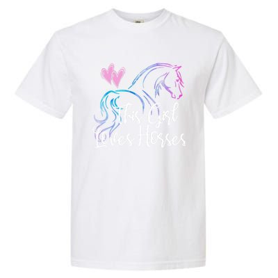 This Loves Horses Horseback Riding Equestrian Rider Mom Great Gift Garment-Dyed Heavyweight T-Shirt