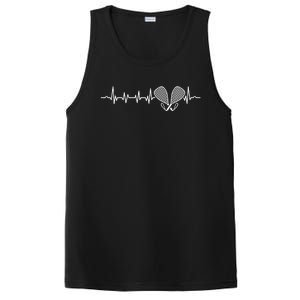 Tennis Lover Heartbeat Tennis Player Coach Racquetball Ball PosiCharge Competitor Tank