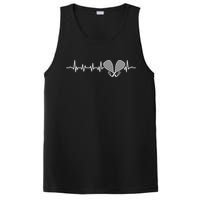 Tennis Lover Heartbeat Tennis Player Coach Racquetball Ball PosiCharge Competitor Tank