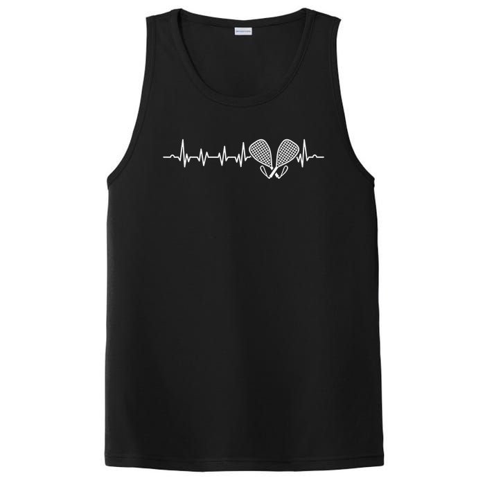 Tennis Lover Heartbeat Tennis Player Coach Racquetball Ball PosiCharge Competitor Tank