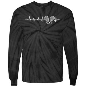 Tennis Lover Heartbeat Tennis Player Coach Racquetball Ball Tie-Dye Long Sleeve Shirt