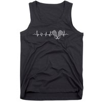 Tennis Lover Heartbeat Tennis Player Coach Racquetball Ball Tank Top