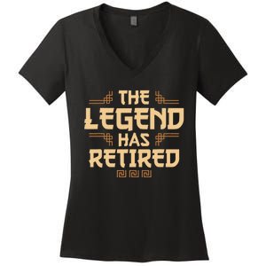 The Legend Has Retired Retirement Humor Women's V-Neck T-Shirt