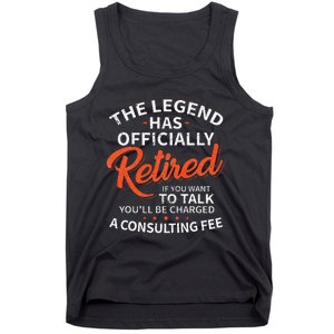 The Legend Has Retired Men Officer Officially Retirement Tank Top