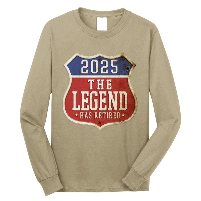 The Legend Has Retired 2025 Vintage Retro Retirement Long Sleeve Shirt