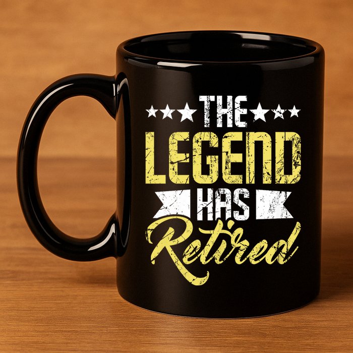 The Legend Has Retired Retirement Retiree Pension Retiring 11oz C Handle Ceramic Mug
