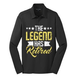 The Legend Has Retired Retirement Retiree Pension Retiring Silk Touch Performance Long Sleeve Polo