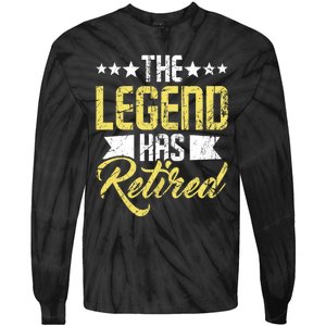 The Legend Has Retired Retirement Retiree Pension Retiring Tie-Dye Long Sleeve Shirt