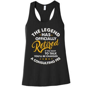 The Legend Has Ly Retired Talk Consultant Fee Women's Racerback Tank