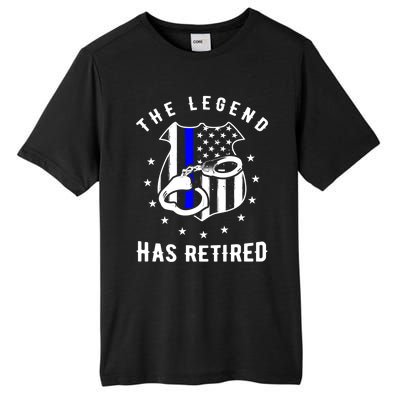 The Legend Has Retired Police Officer Gift Cop Funny Gift Tall Fusion ChromaSoft Performance T-Shirt