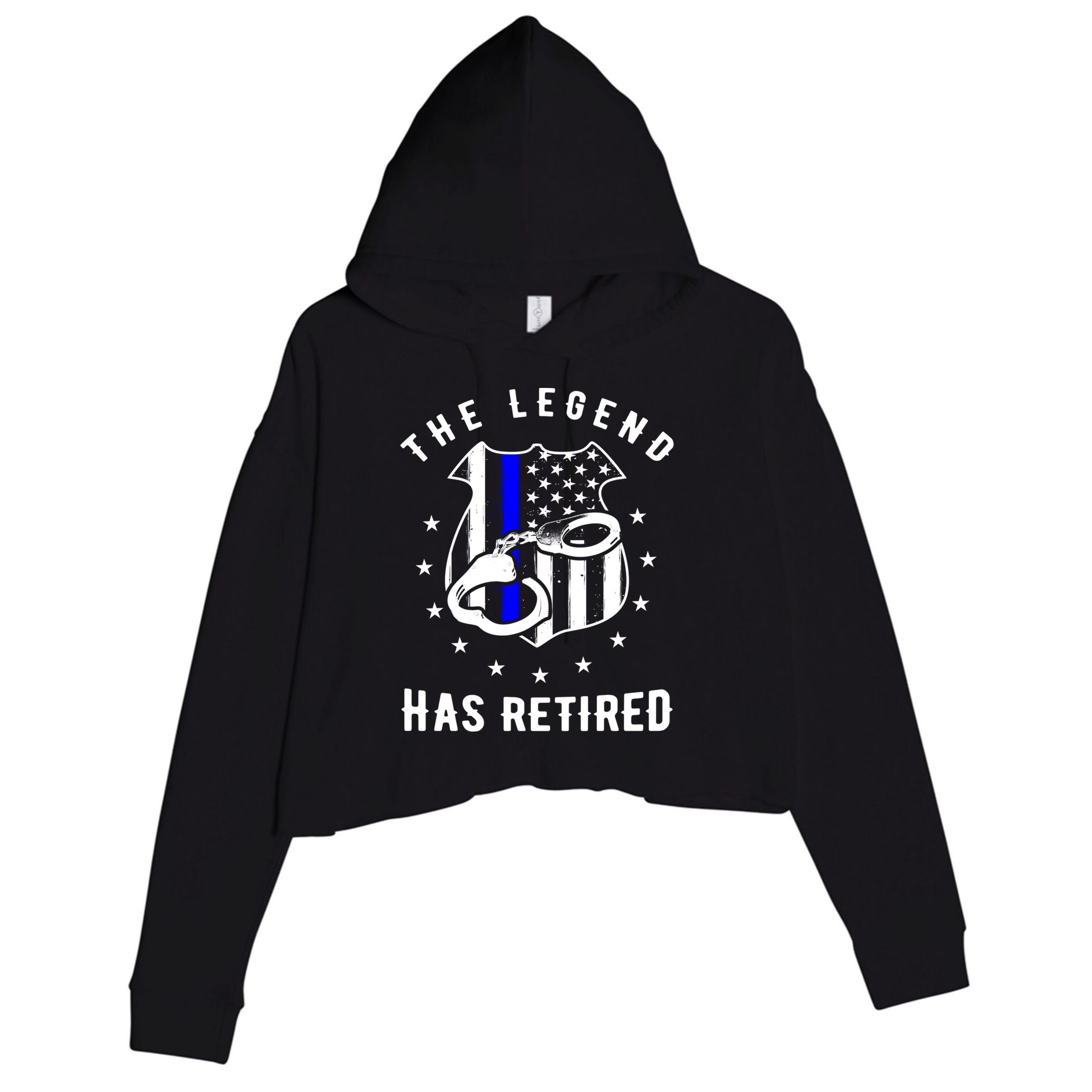 The Legend Has Retired Police Officer Gift Cop Funny Gift Crop Fleece Hoodie