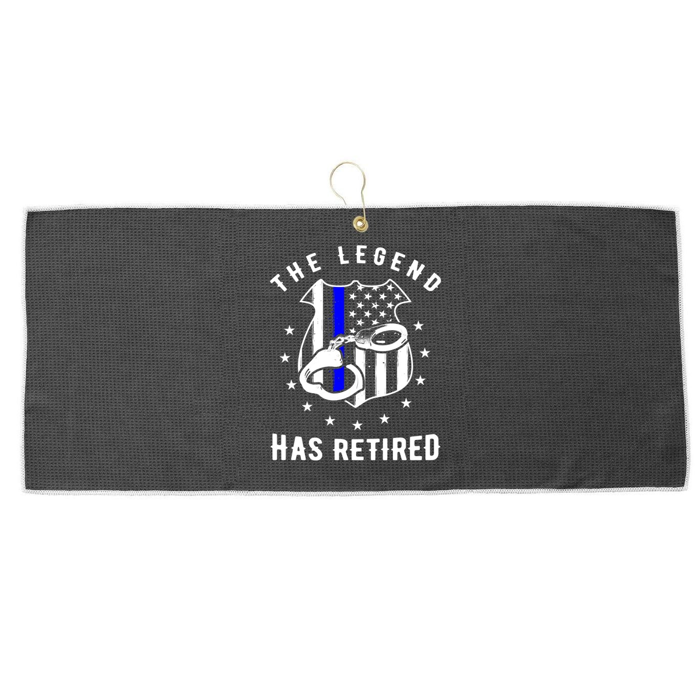 The Legend Has Retired Police Officer Gift Cop Funny Gift Large Microfiber Waffle Golf Towel