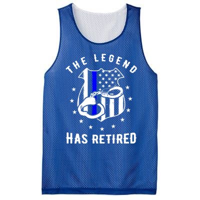 The Legend Has Retired Police Officer Gift Cop Funny Gift Mesh Reversible Basketball Jersey Tank