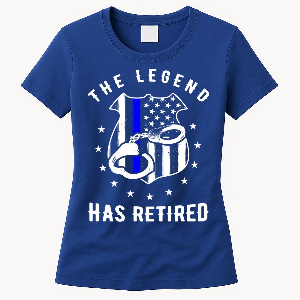 The Legend Has Retired Police Officer Gift Cop Funny Gift Womens T-Shirt