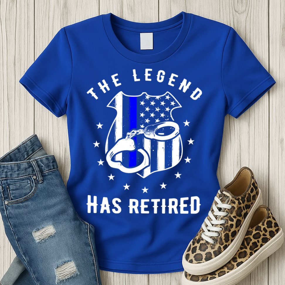 The Legend Has Retired Police Officer Gift Cop Funny Gift Womens T-Shirt