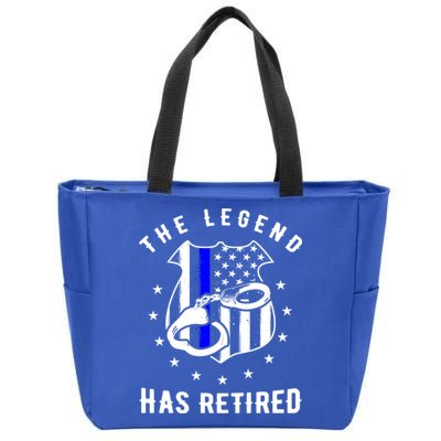 The Legend Has Retired Police Officer Gift Cop Funny Gift Zip Tote Bag