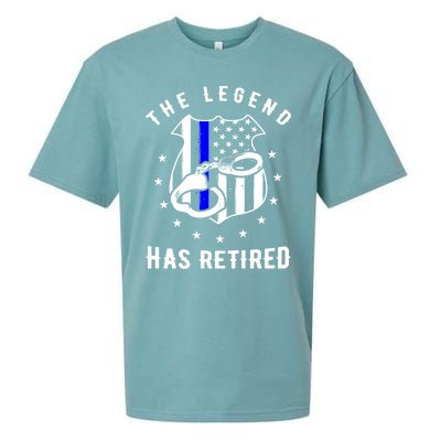 The Legend Has Retired Police Officer Gift Cop Funny Gift Sueded Cloud Jersey T-Shirt