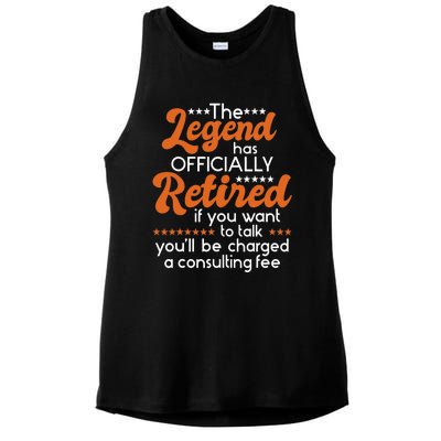 The Legend Has Officially Retired - Retiree Retirement Ladies PosiCharge Tri-Blend Wicking Tank