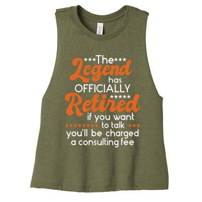 The Legend Has Officially Retired - Retiree Retirement Women's Racerback Cropped Tank