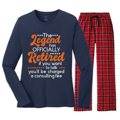 The Legend Has Officially Retired - Retiree Retirement Women's Long Sleeve Flannel Pajama Set 