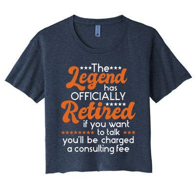 The Legend Has Officially Retired - Retiree Retirement Women's Crop Top Tee