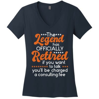 The Legend Has Officially Retired - Retiree Retirement Women's V-Neck T-Shirt