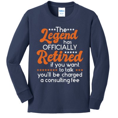 The Legend Has Officially Retired - Retiree Retirement Kids Long Sleeve Shirt