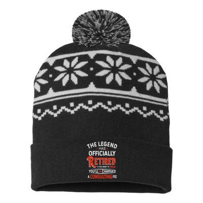 The Legend Has Retired For All Officer Officially Retirement USA-Made Snowflake Beanie