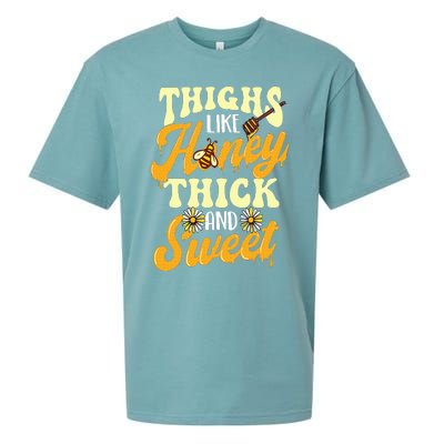 Thighs Like Honey Thick And Sweet Thick Thighs Sueded Cloud Jersey T-Shirt