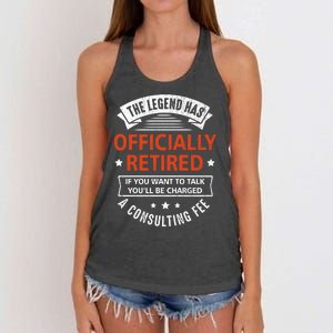 The Legend Has Officially Retired Funny Retirement Gifts Men Women's Knotted Racerback Tank