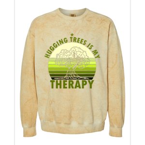 Tree Lover Hugging Trees Is My Therapy Colorblast Crewneck Sweatshirt