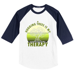 Tree Lover Hugging Trees Is My Therapy Baseball Sleeve Shirt