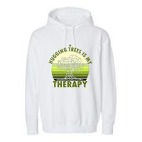 Tree Lover Hugging Trees Is My Therapy Garment-Dyed Fleece Hoodie