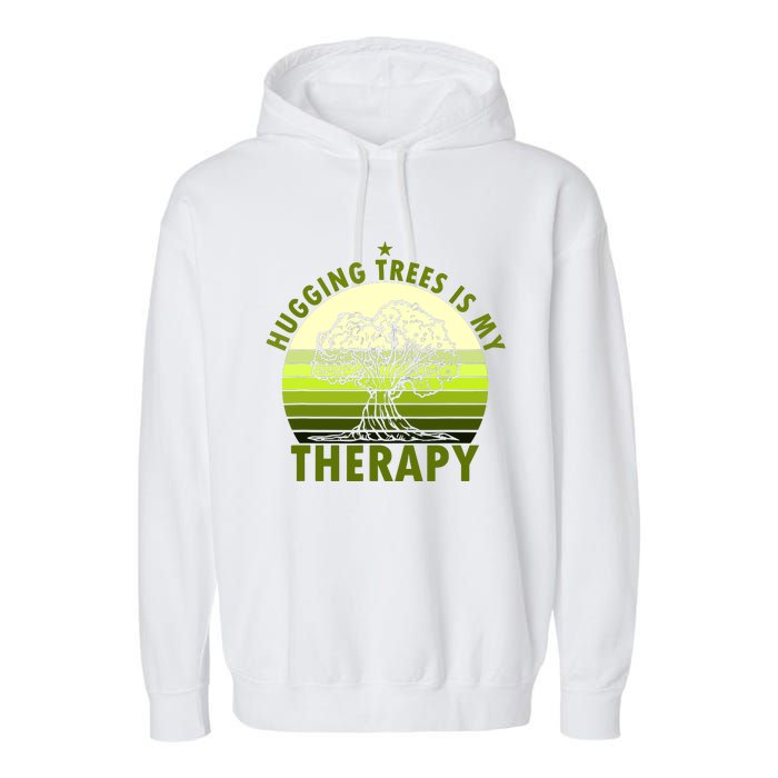 Tree Lover Hugging Trees Is My Therapy Garment-Dyed Fleece Hoodie